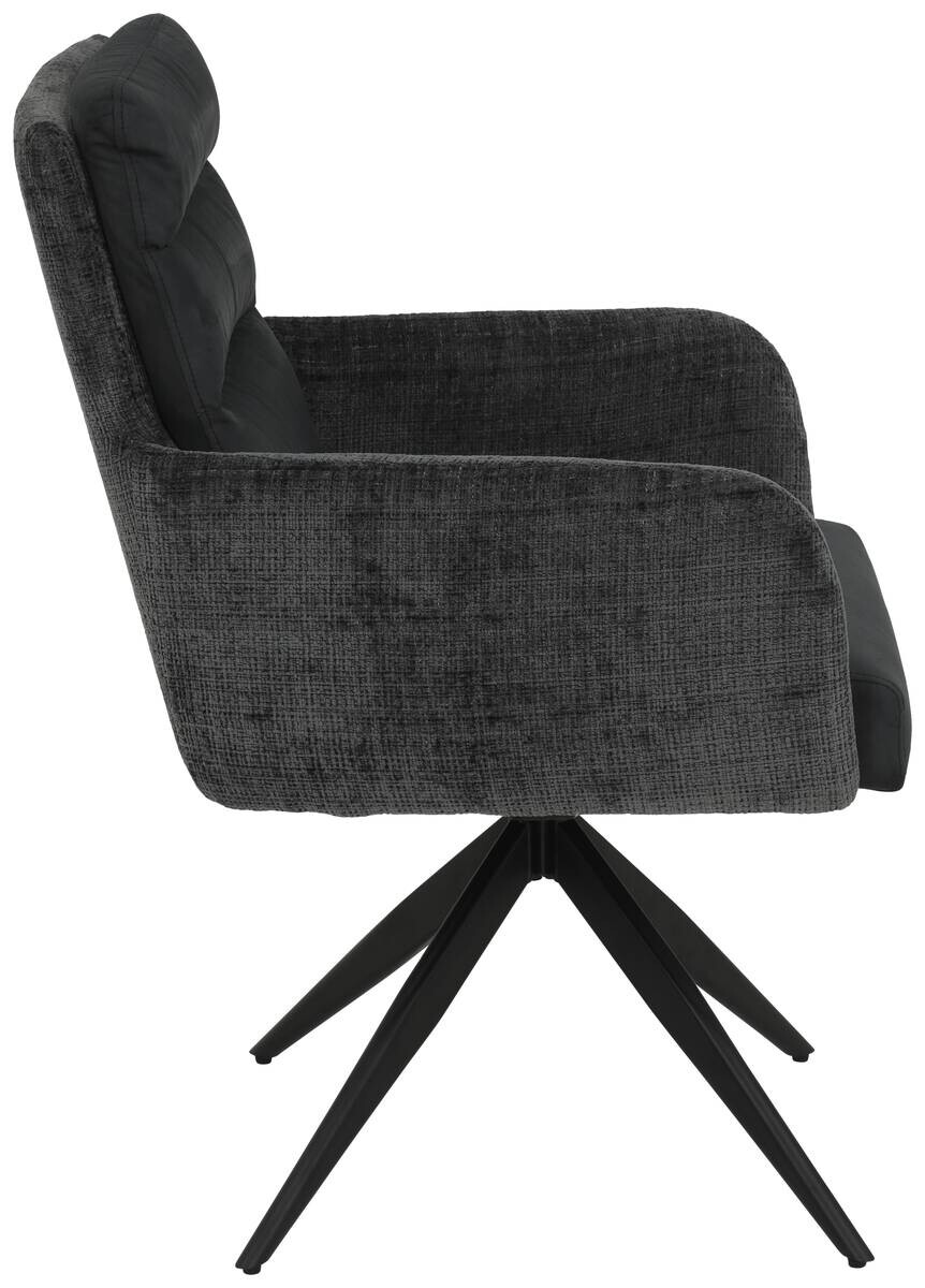 Armlehnstuhl Leandra, 2er-Set anthrazit Microfaser Webstoff B/H/T: ca. 63x92x69 cm