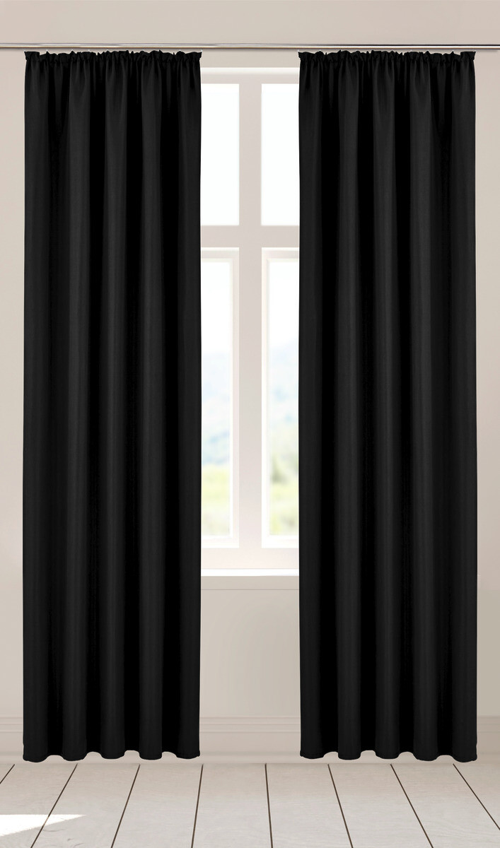 Verdunklungsvorhang Linus schwarz B/L: ca. 140x245 cm