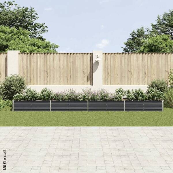 Garten-Hochbeet anthrazit Stahl B/H/L: ca. 80x45x600 cm