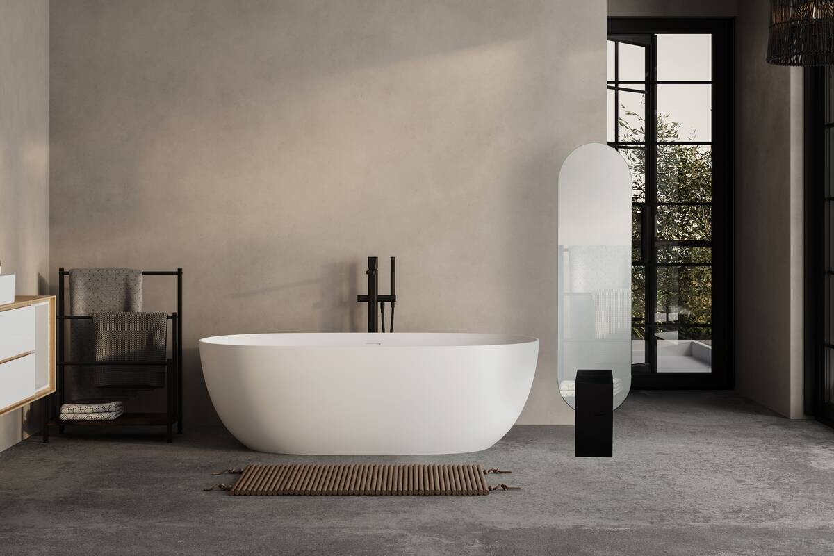 Standspiegel Mathilda schwarz B/H: ca. 45x180 cm