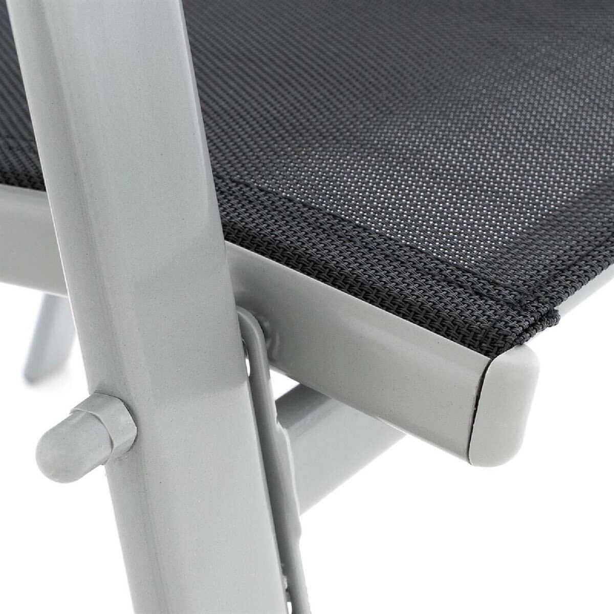 VCM Stapelsessel-Set hellgrau Textilene B/H/T: ca. 55x93x58 cm