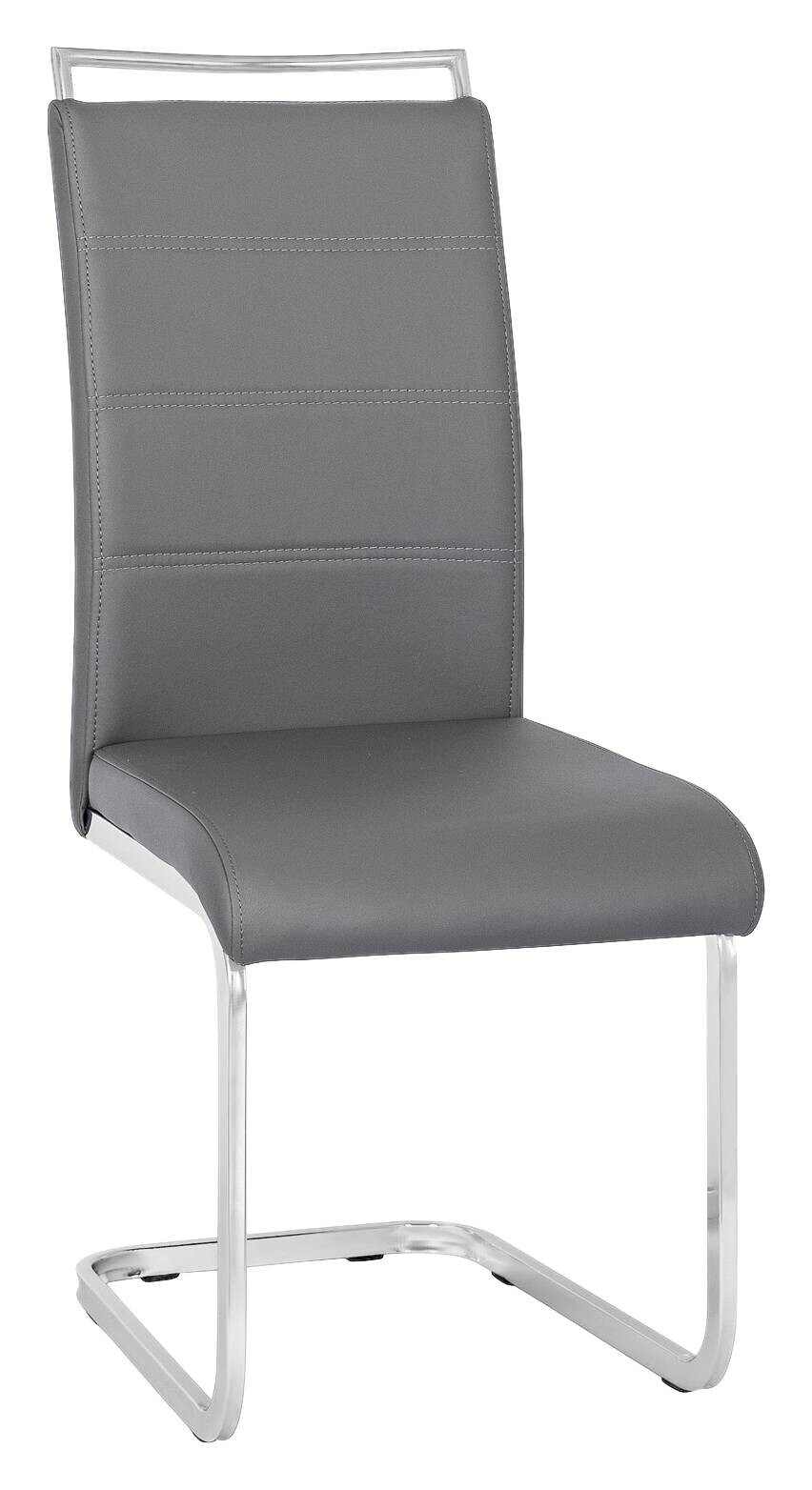 Stuhl LOCA grau Kunstleder B/H/T: ca. 43x102x54 cm