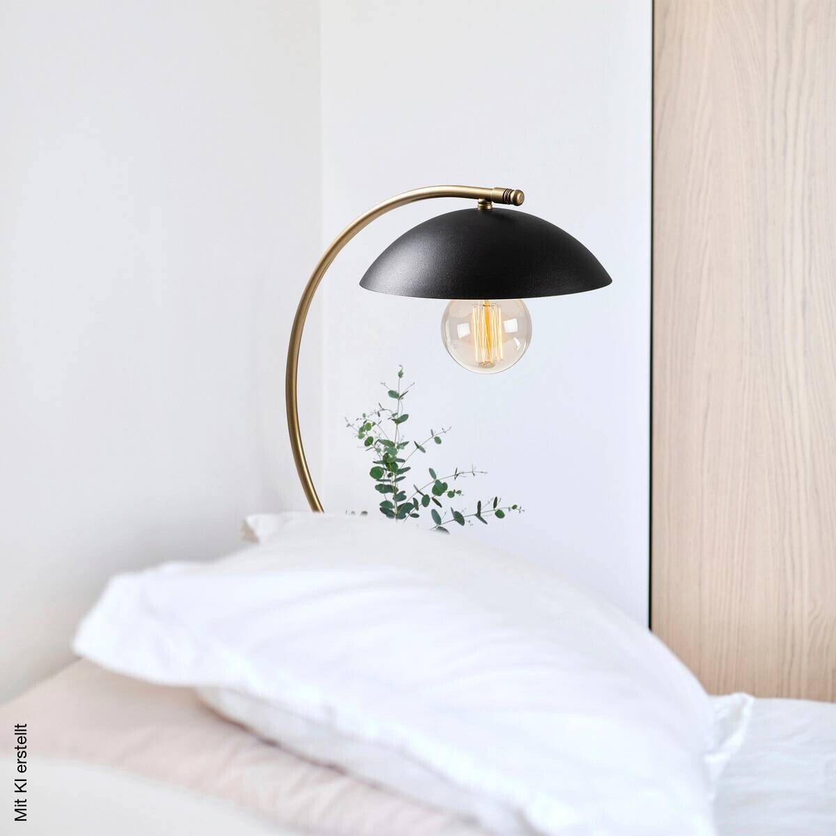 Opviq Tischleuchte schwarz gold Metall B/H/L: ca. 43x55x26 cm E27 1 Brennstellen