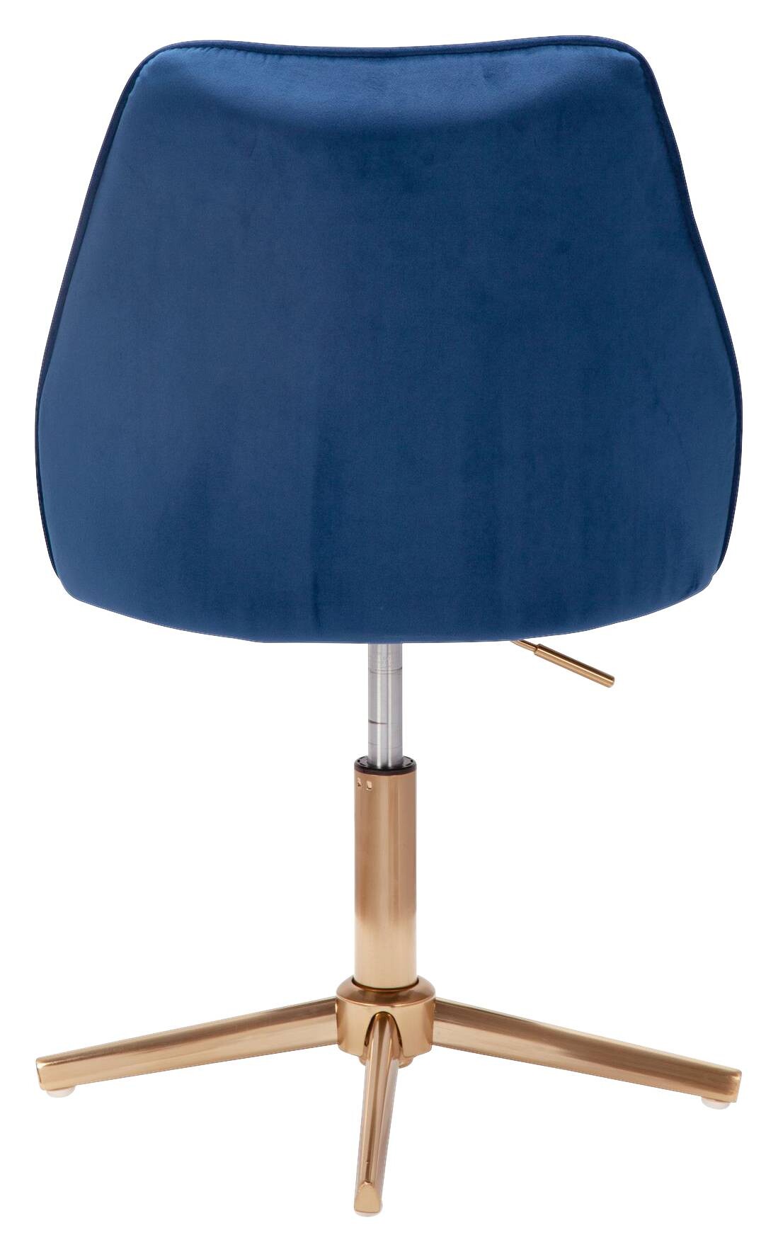 Drehstuhl blau Samt Eisen
