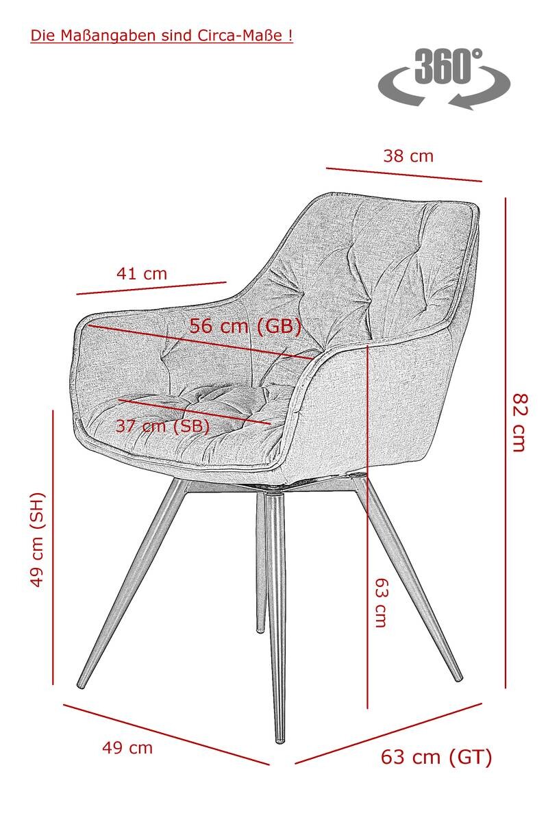 Sessel FLORENTINA S anthrazit Velourstoff B/H/T: ca. 56x82x63 cm