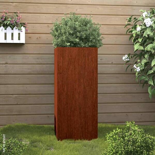 vidaXL Pflanzkübel braun Stahl B/H/L: ca. 29x75x32 cm
