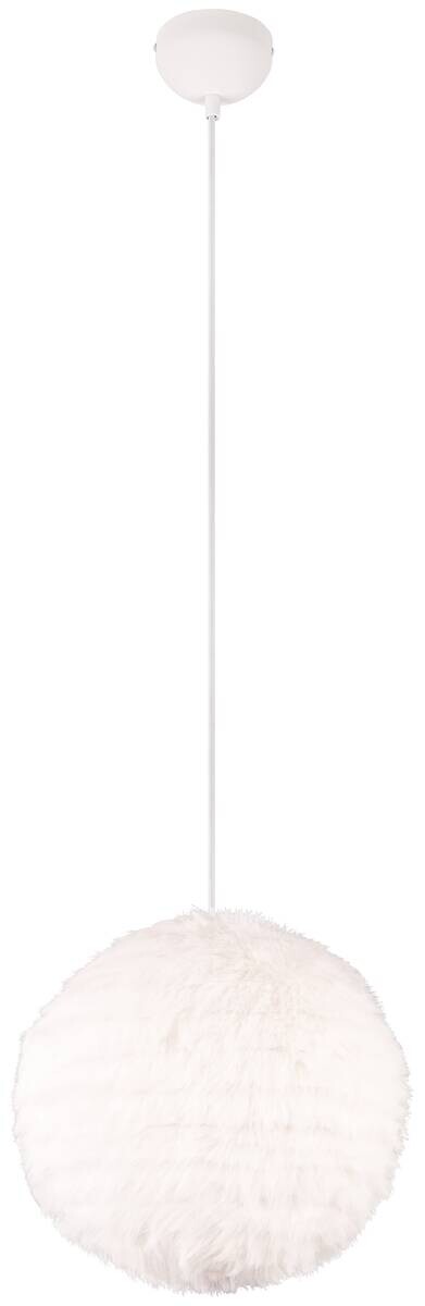 Reality Pendelleuchte Furry weiß Metall Stoff E27 1 Brennstellen