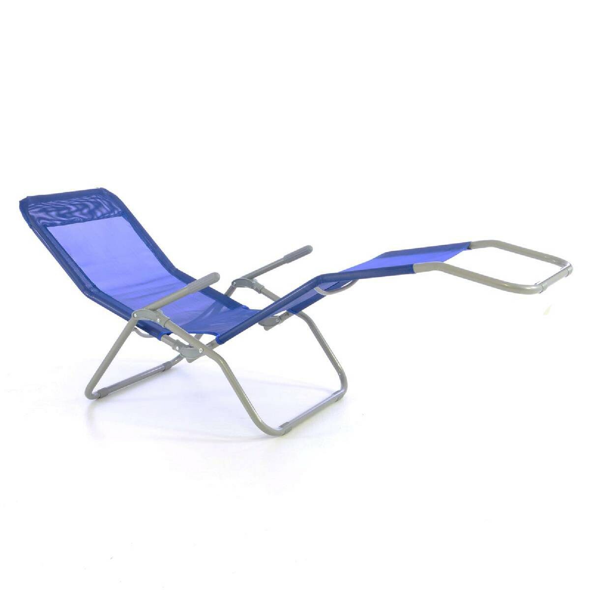 VCM Gartenliege blau Stahl B/H/L: ca. 48x100x160 cm