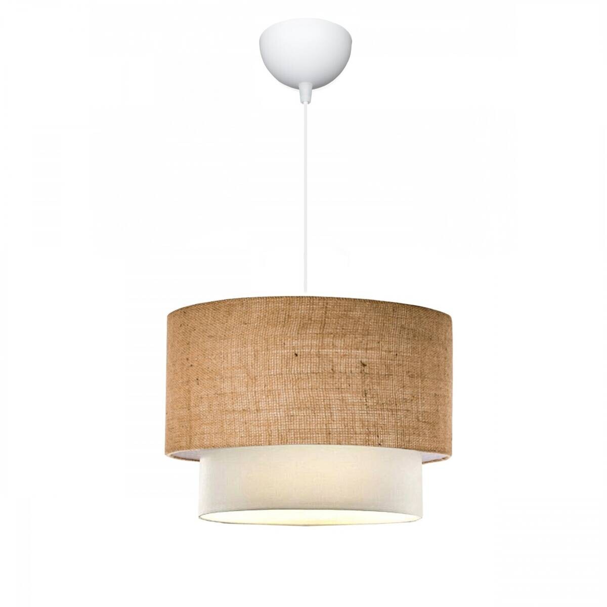 Opviq Pendelleuchte beige Stoff B/H/T/L/D: ca. 30x70x30x30x30 cm E27 1 Brennstellen