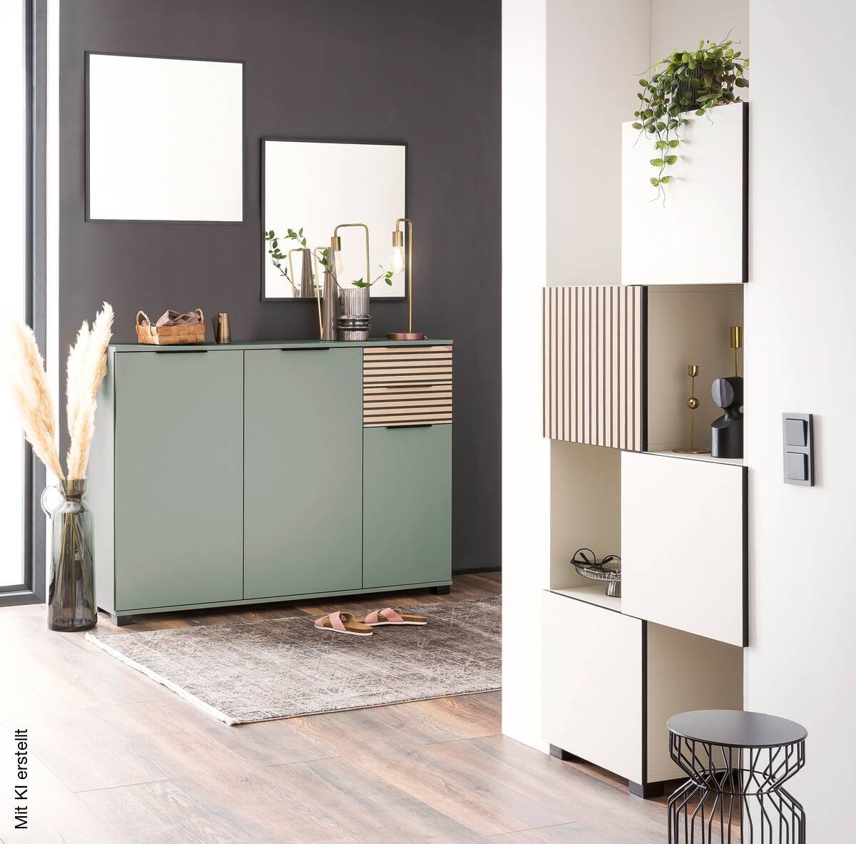 Regal Alexa creme beige B/H/T: ca. 76x165,1x33,1 cm