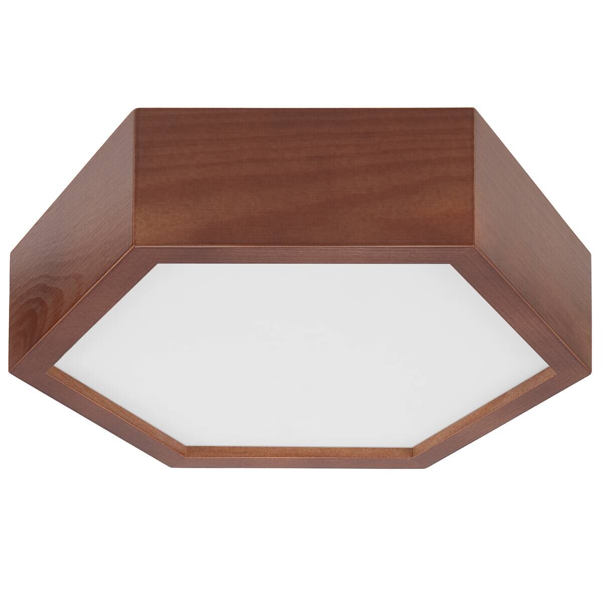Lamkur Deckenleuchte rustikal Holz Glas B/H/L: ca. 33x12x33 cm 1 Brennstellen