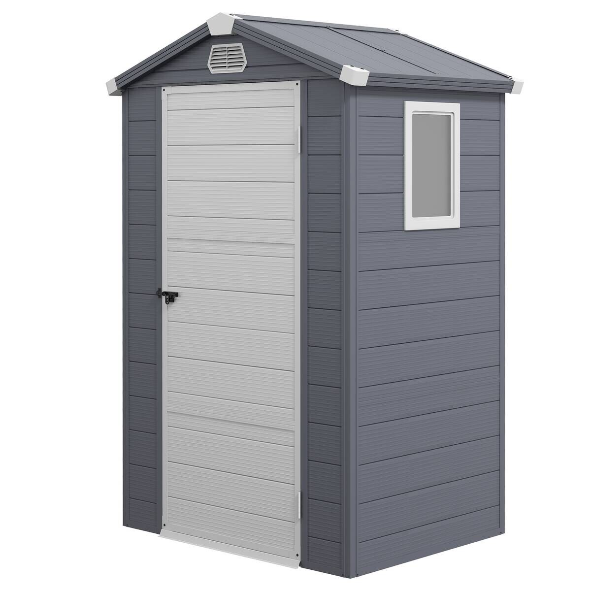 Outsunny Gartenhaus dunkelgrau B/H/T/L: ca. 102x208x102x133 cm
