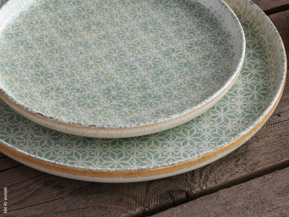 CreaTable Tafelservice Uno Emiliana grün Steinzeug 12 tlg.