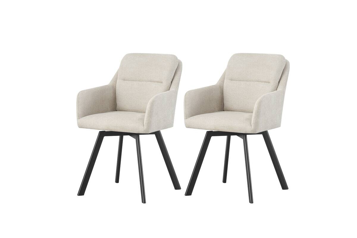 Stuhl SOPHIE, 2er Set creme Stoff B/H/T: ca. 53x87x62 cm