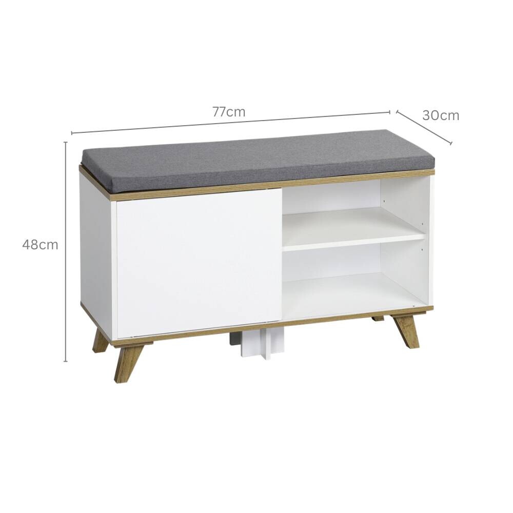 Schuhschrank natur Holz B/H/L: ca. 30x48x77 cm