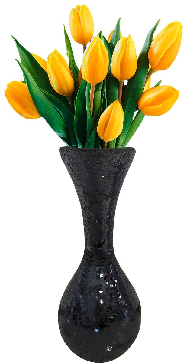 POCOline Vase schwarz Glas B/H/L: ca. 20x44x20 cm