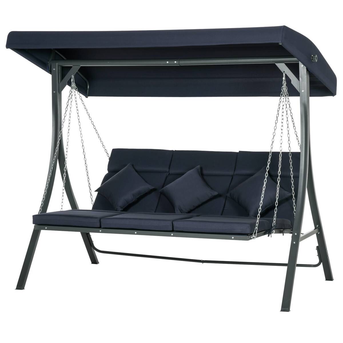 Outsunny Hollywoodschaukel dunkelblau Polyester B/H/L: ca. 118x168x198 cm