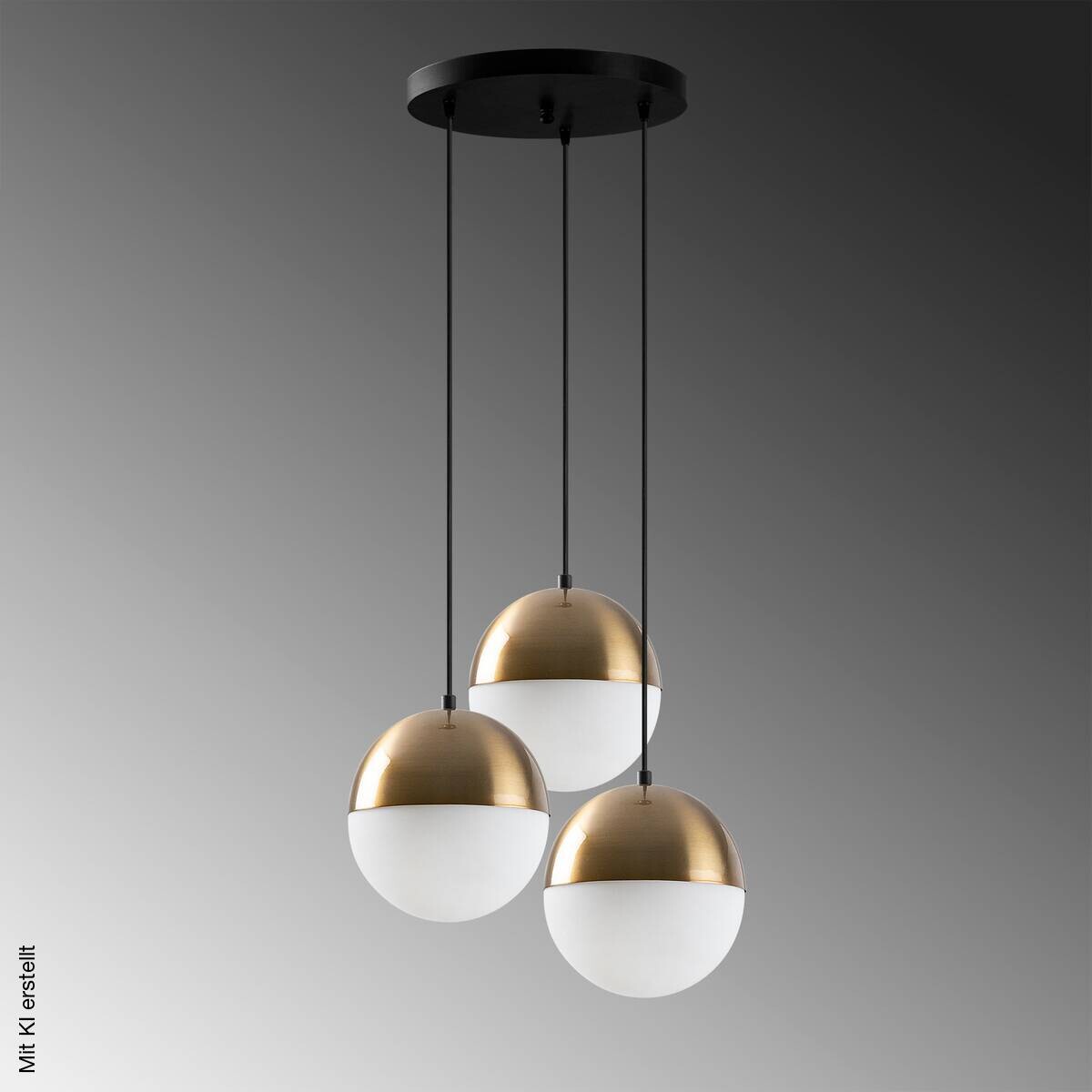 Opviq Pendelleuchte weiß messing B/H/T: ca. 44x111x44 cm E27 3 Brennstellen