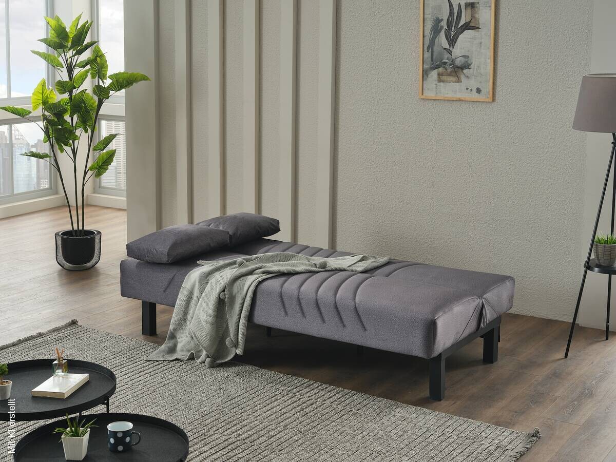 Schlafsofa Radoo grau Polyester B/H/T: ca. 190x86x84 cm