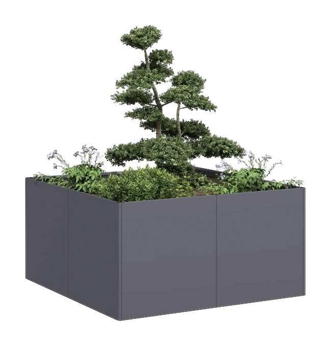 vidaXL Pflanzkübel anthrazit Stahl B/H/L: ca. 80x40x80 cm