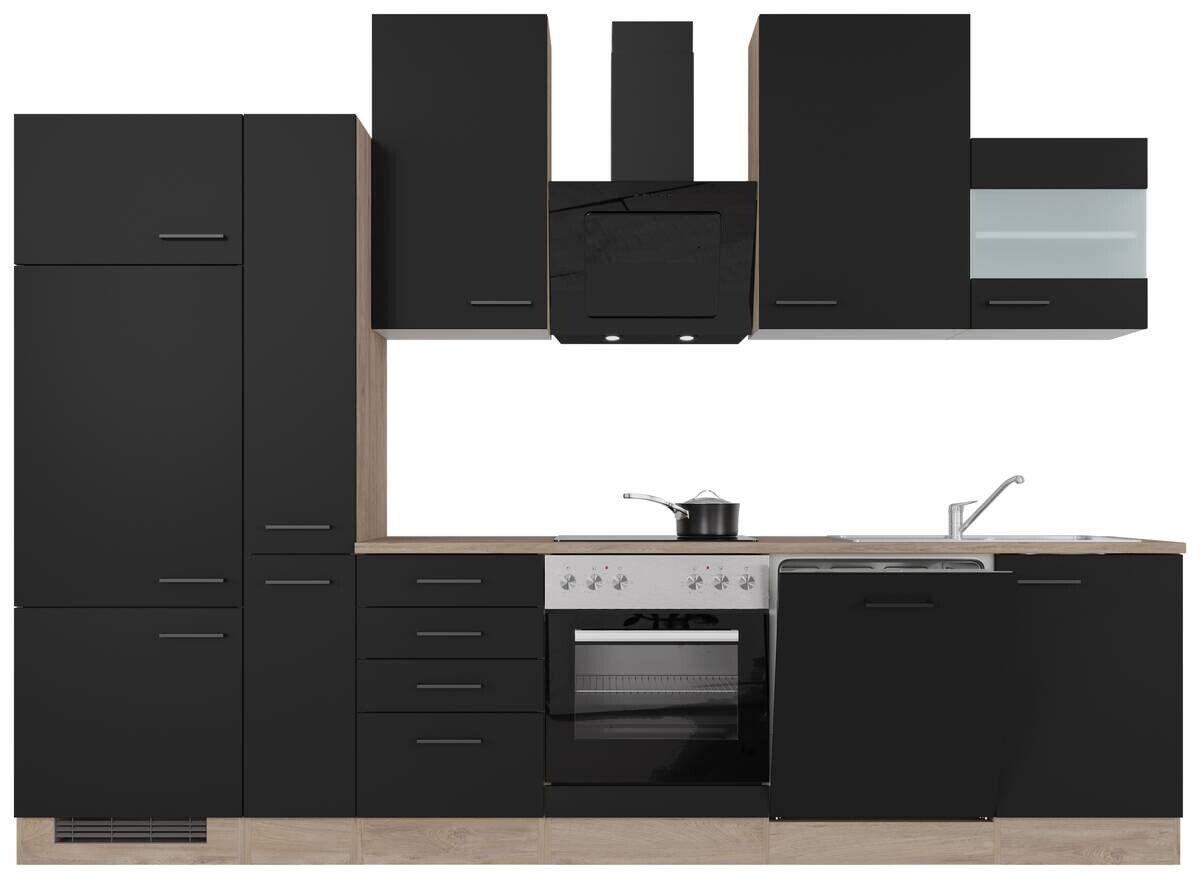 Küchenblock Capri schwarz matt B/H/T: ca. 310x234x60 cm