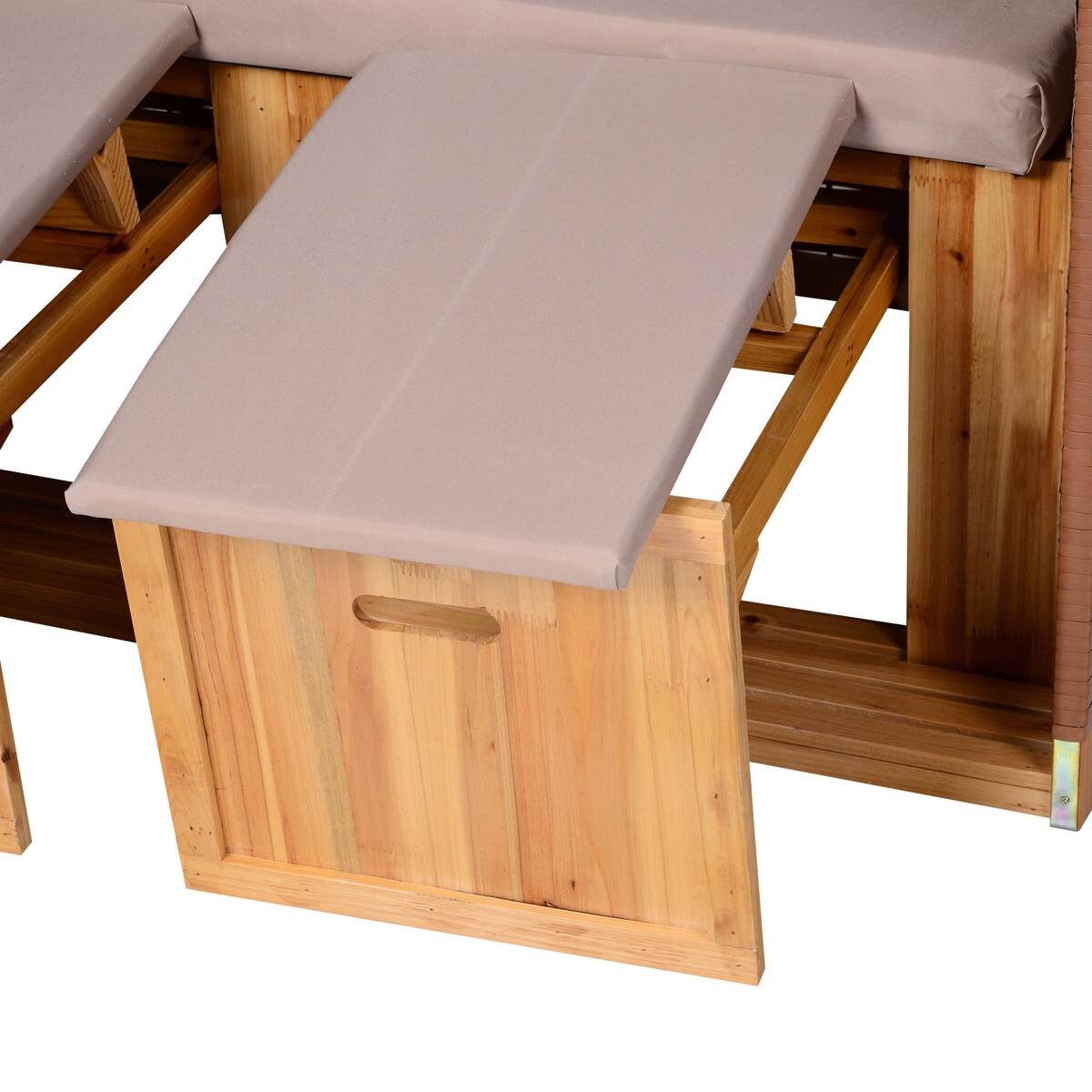 Outsunny Strandkorb hellbraun Metall B/H/T: ca. 118x150x79 cm