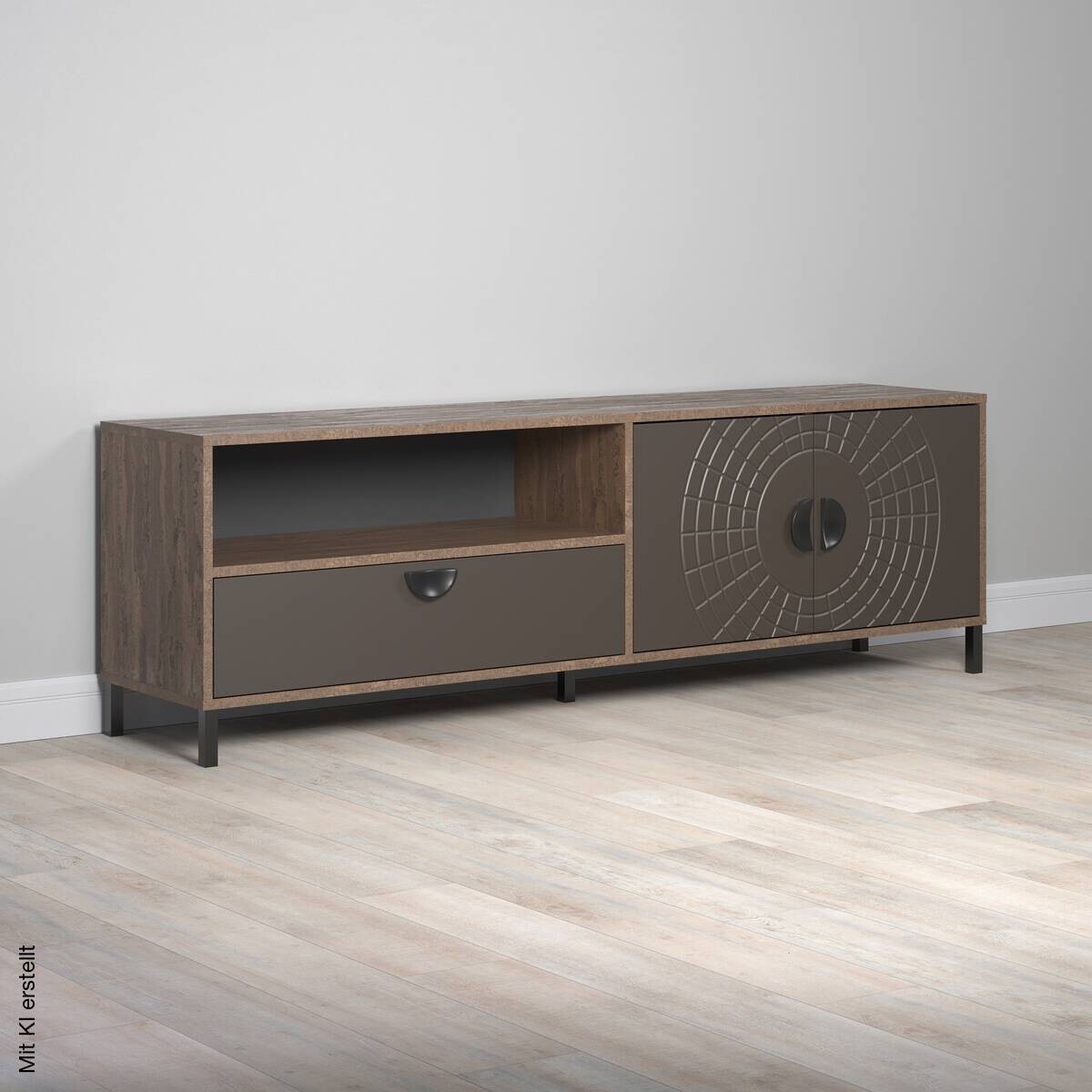 Lowboard Fusion Eiche dunkel Nachbildung bronze Optik B/H/T: ca. 183x55x40 cm