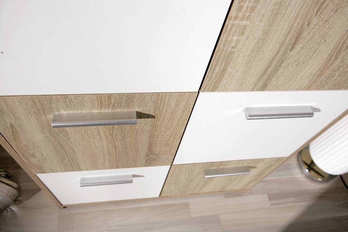 Kommode Egadi Eiche Sonoma Nachbildung weiß B/H/T: ca. 77x115x30 cm