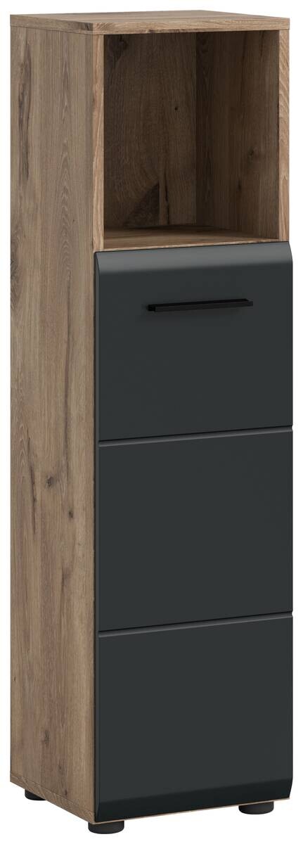 Schrank Ice Nox Oak Nachbildung schwarz matt B/H/T: ca. 30x110x30 cm