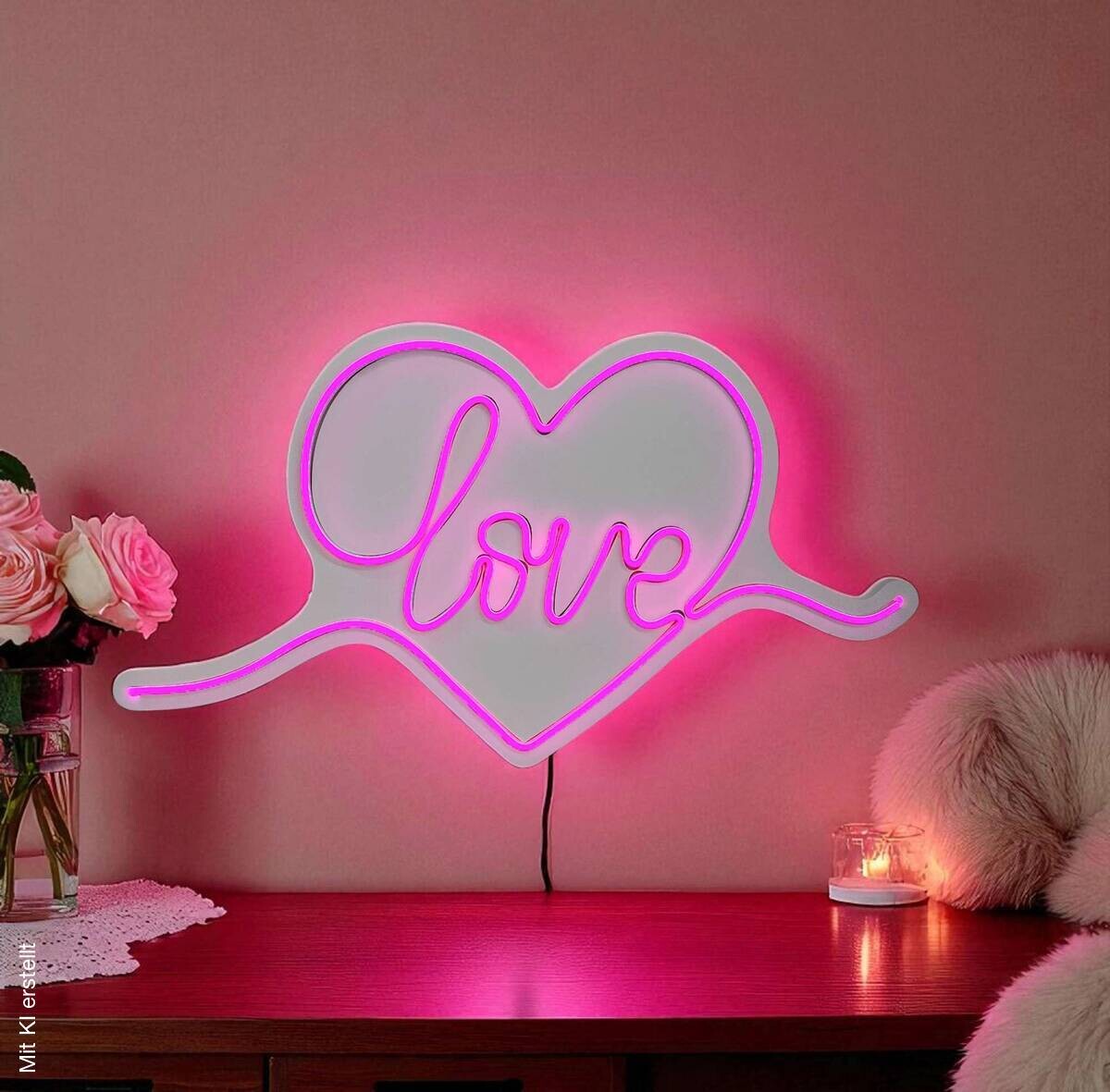 Opviq LED-Wandleuchte rosa PVC B/H/T/L: ca. 55x31x2x55 cm