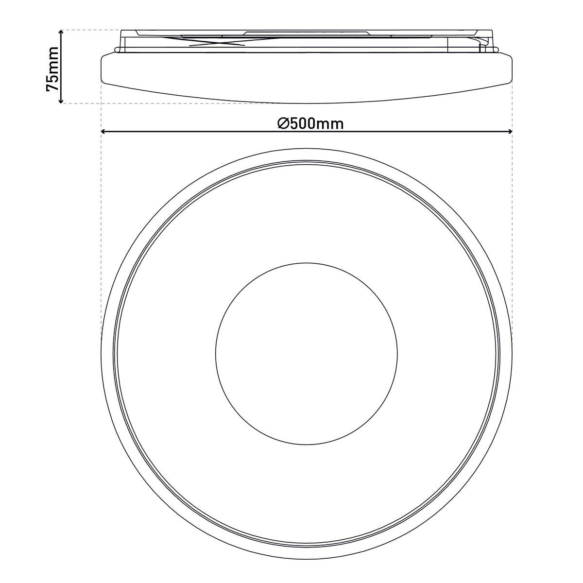 Näve Leuchten Deckenleuchte 1374226 weiß Kunststoff Metall B/H/T: ca. 50x7,5x50 cm null 1 Brennstellen