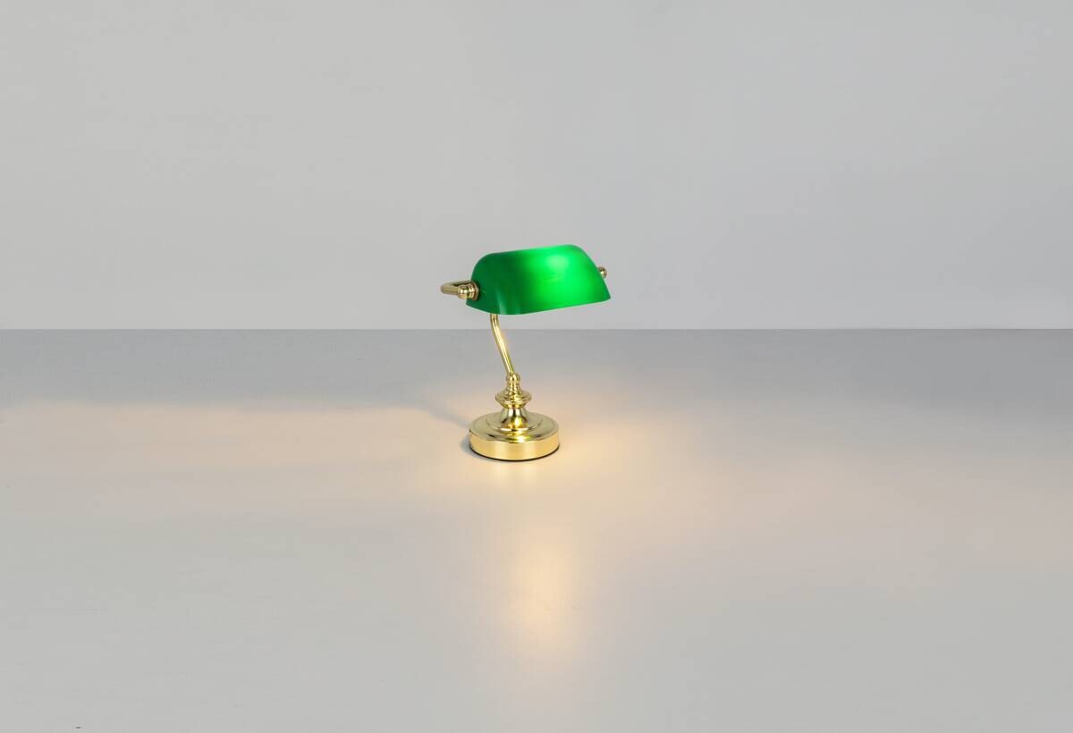 GLOBO Tischleuchte Klaus grün gold Metall B/H/L: ca. 19x24x17 cm E14 1 Brennstellen