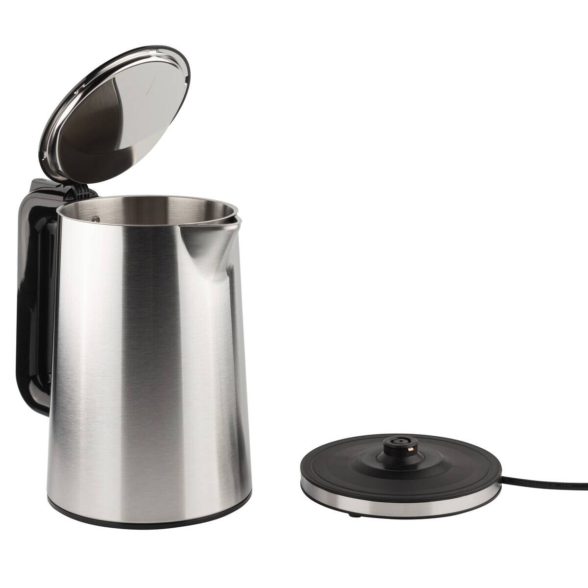 POCOline Wasserkocher schwarz silber Edelstahl Kunststoff B/H/L: ca. 16,3x23,5x22,4 cm ca. 1,7 l