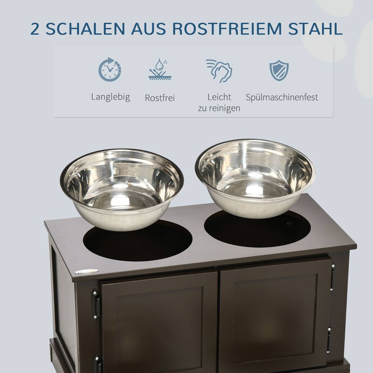 PawHut Hundenapf kaffee MDF B/H/L: ca. 30x34x60 cm