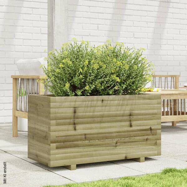 vidaXL Pflanzkübel natur Holz B/H/L: ca. 40x49,5x90 cm