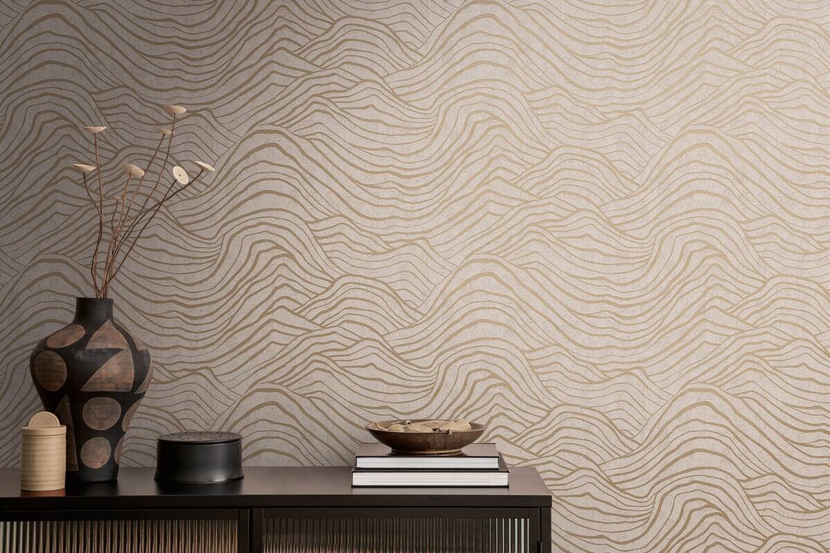 A.S.Creation Vliestapete beige grau gold B/H/D: ca. 53x1005x8,4 cm