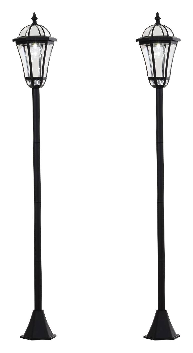 Gartenlaterne im 2er-Set schwarz Kunststoff H/D: ca. 129x18,5 cm