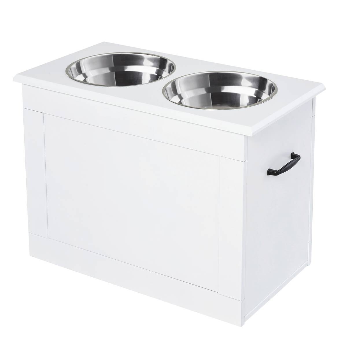 PawHut Futternapf weiß MDF B/H/L: ca. 60x41x30 cm