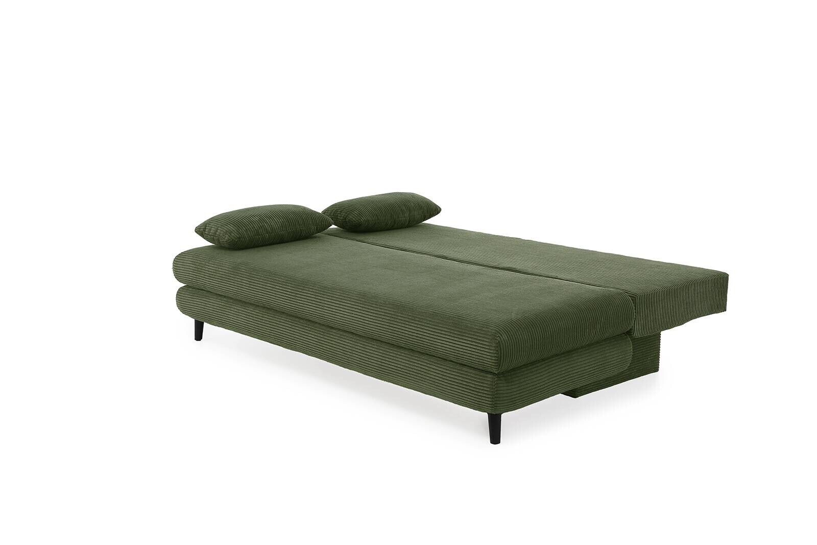 Schlafsofa grün Microfaser B/H/T: ca. 202x74x99 cm