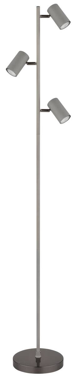 GLOBO Stehlampe schwarz Chrom grau Metall Kunststoff B/H/T: ca. 21,5x154x23 cm GU10 3 Brennstellen