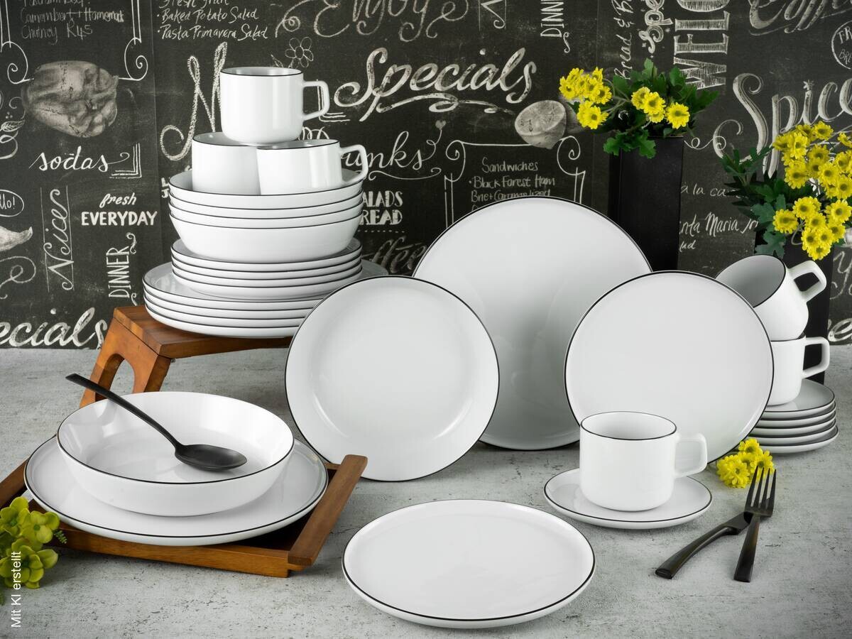 CreaTable Service Chef Collection weiß Porzellan 30 tlg.