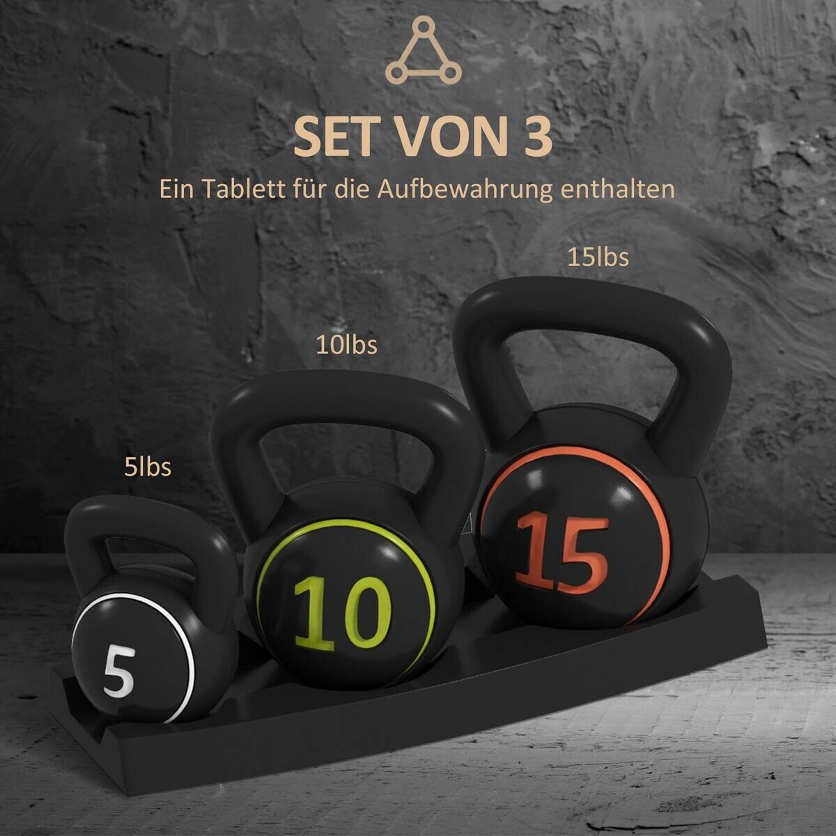 SPORTNOW Kettlebell schwarz Kunststoff B/H/L: ca. 18x24x18 cm