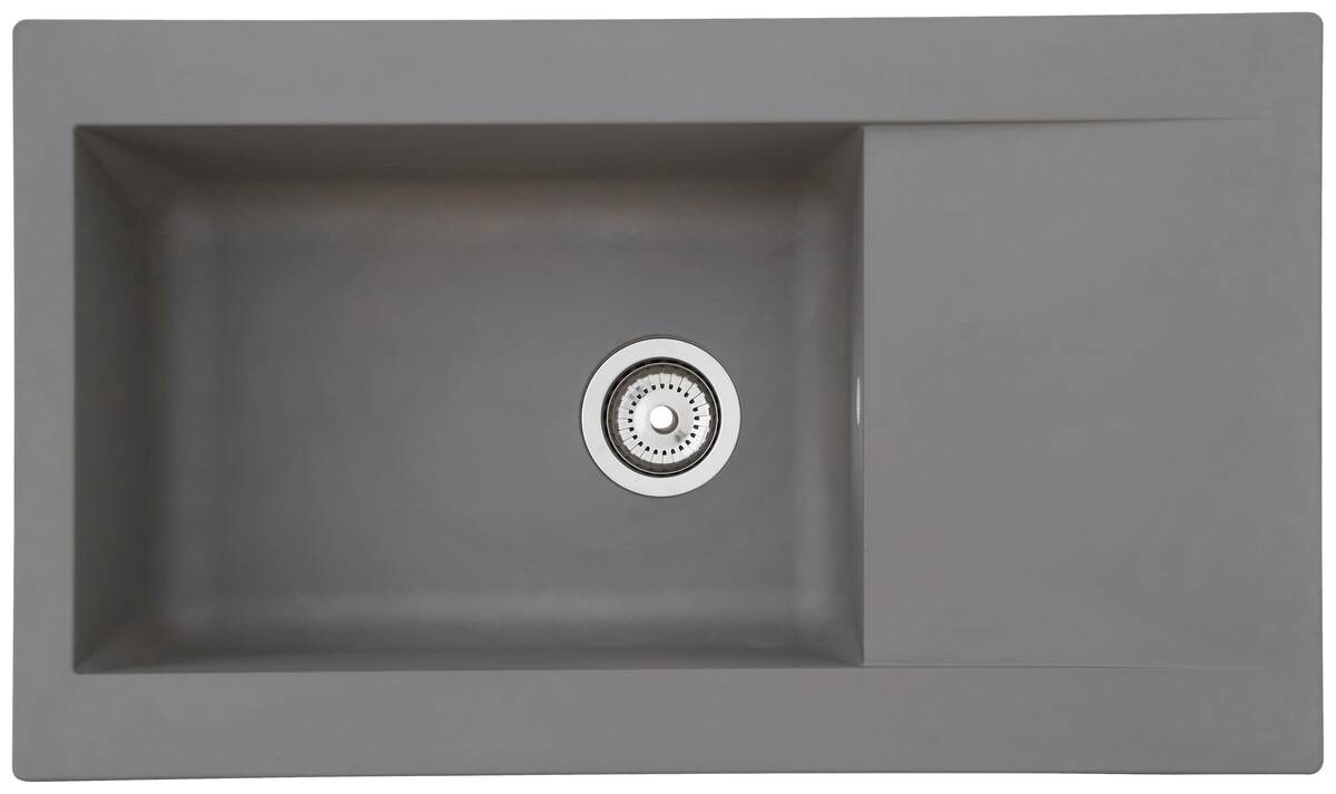 Respekta Einbauspüle Denver 86 x 50 G Beton grau Mineralite B/H/T: ca. 86x20x50 cm