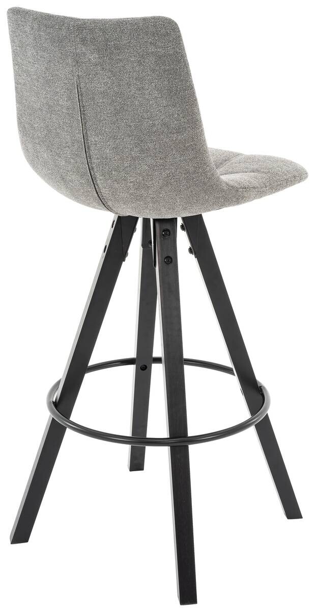 Barhocker FM grau schwarz Microfaser Holz B/H/T: ca. 45x104x54 cm