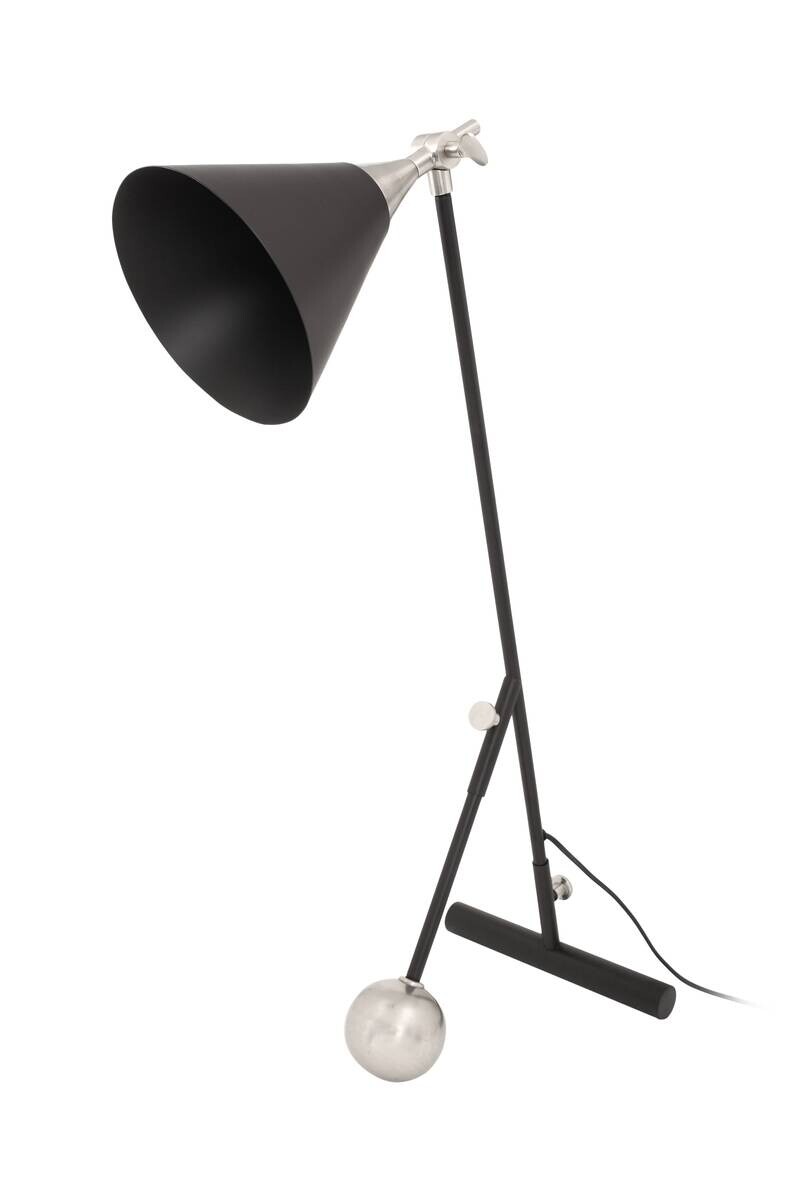 Kayoom Tischleuchte silber schwarz Messing Eisen Aluminium B/H/L: ca. 16x76x50 cm E27 1 Brennstellen
