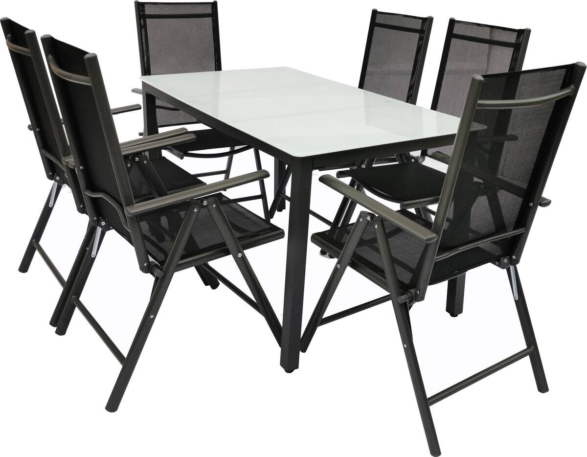 VCM Gartensitzgruppe anthrazit Stahl B/H/L: ca. 140x76x80 cm