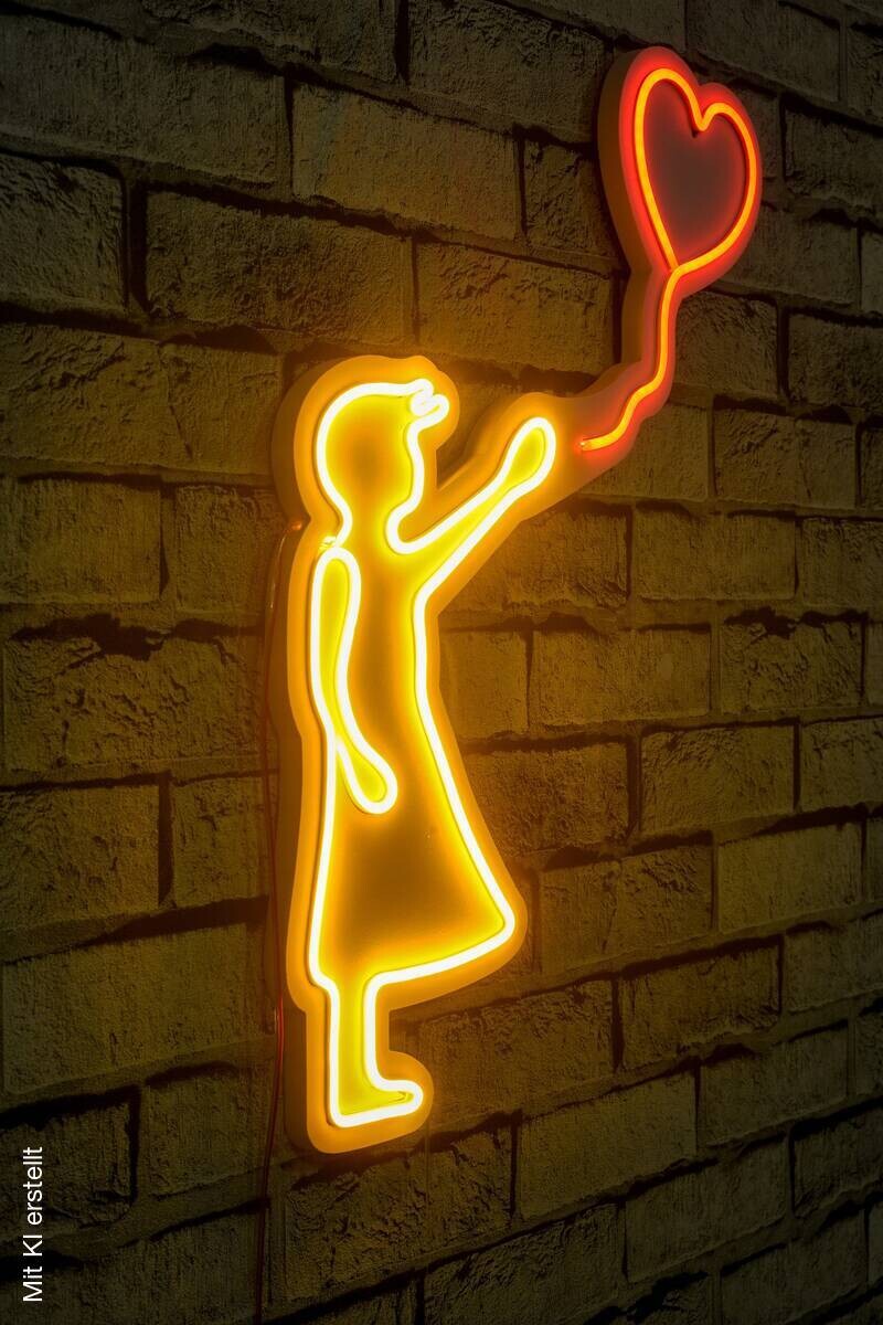 Opviq LED-Wandleuchte rot gelb PVC B/H/T/L: ca. 42x56x2x42 cm