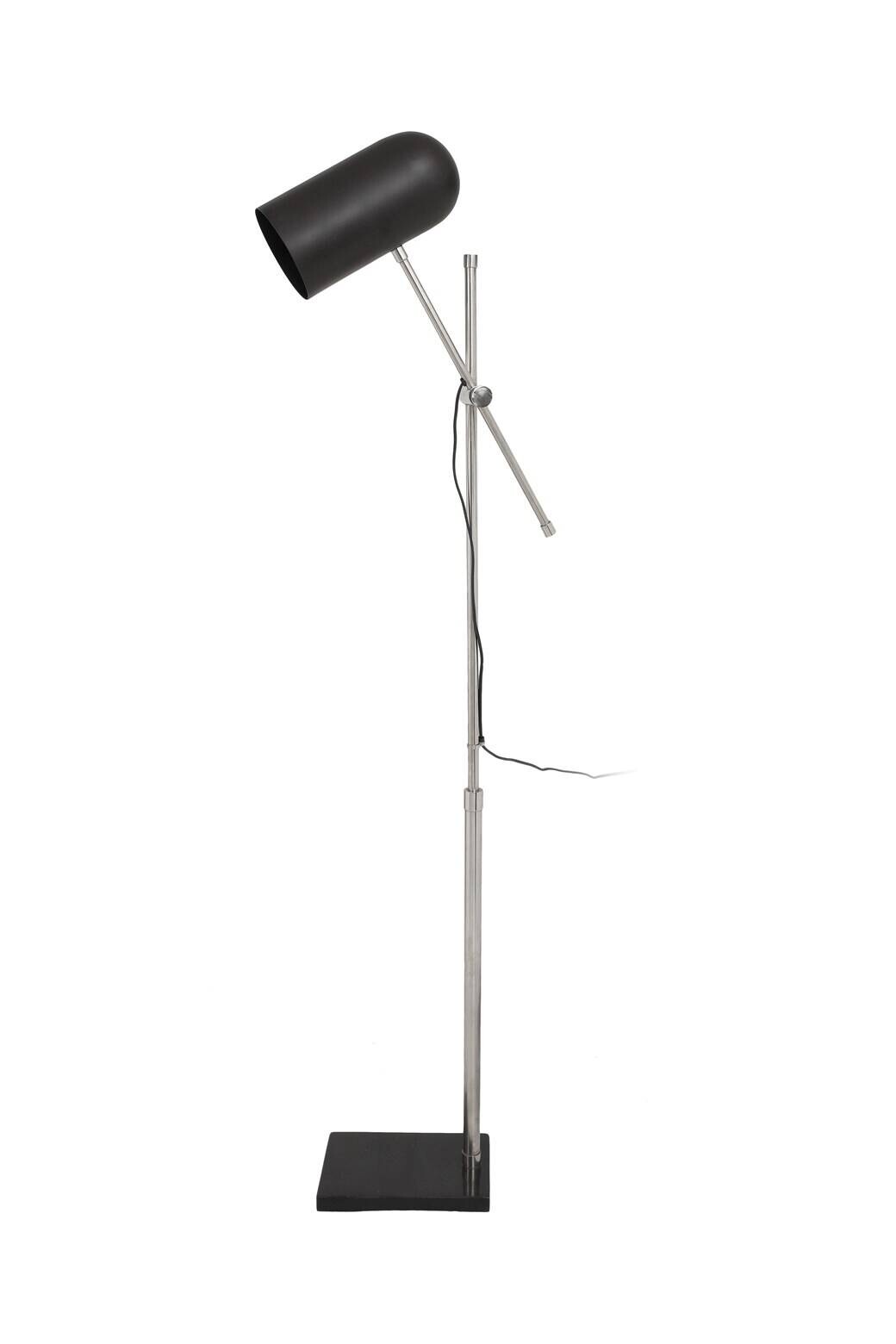 Kayoom Stehlampe schwarz silber Stahl Marmor Eisen B/H/L: ca. 18x138x58 cm E27 1 Brennstellen