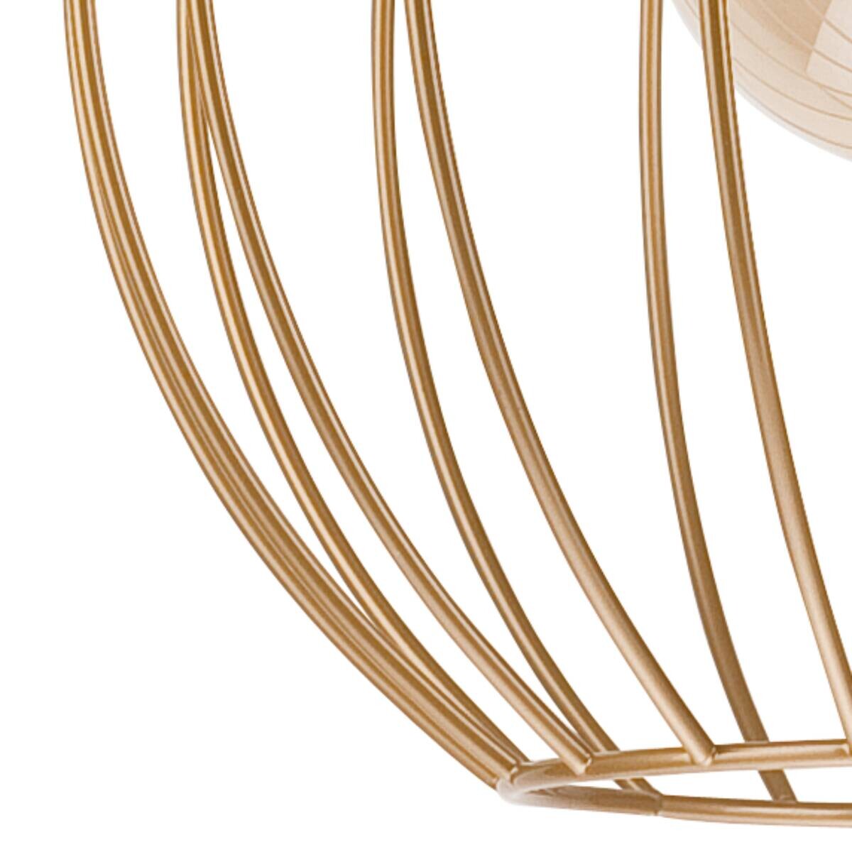 Lamkur Pendelleuchte ZOYA 45153 sand gold Stahl H/L: ca. 86x24 cm E27 1 Brennstellen