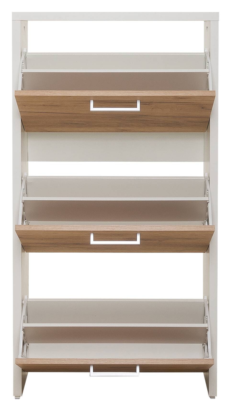 Schuhkipper Fulda weiß honig Eiche Nachbildung B/H/T: ca. 61x115x25 cm